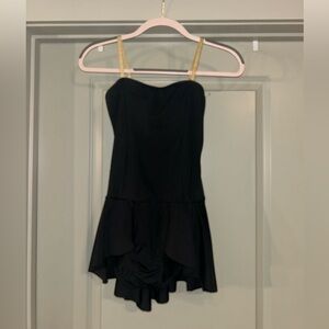 NWOT M Black Leotard w skirt